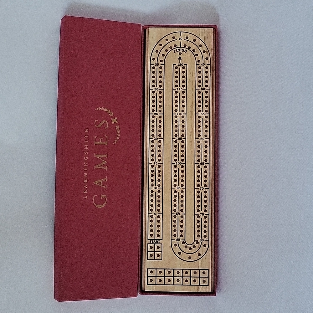 Vintage LearninSmith Wood Cribbage Board